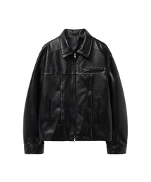 SPERONE（スペロネ）の「ダブルライントラッカーツーウェイレザージャケット(ブラック)（ライダースジャケット）」