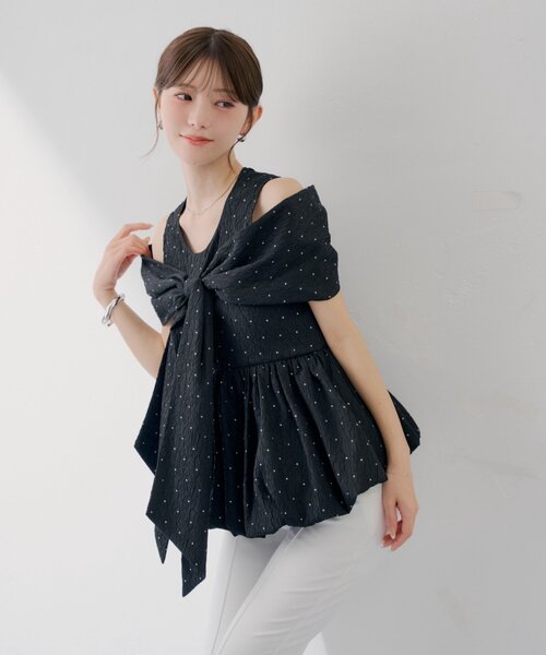 Chico BIGリボンバルーンブラウス セール】【SALON by Chico】BIGリボンバルーンブラウス（シャツ