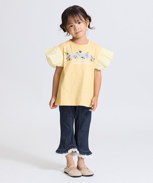 Seraph(セラフ)の「【接触冷感】裾フリル8分丈パンツ(その他パンツ・キッズ・サックスブルー/ピンク/チェック/キナリ/ネイビー・80/90/100/110/120/130/140)」の7枚目の写真