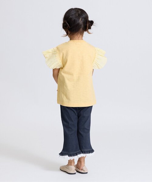 Seraph(セラフ)の「【接触冷感】裾フリル8分丈パンツ(その他パンツ・キッズ・サックスブルー/ピンク/チェック/キナリ/ネイビー・80/90/100/110/120/130/140)」の6枚目の写真