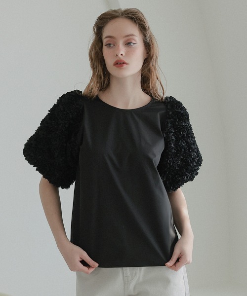 DONOBAN(ドノバン)の「ブーケスリーブトップス(シャツ/ブラウス・レディース・ホワイト/ブラック・ONE SIZE)」の14枚目の写真