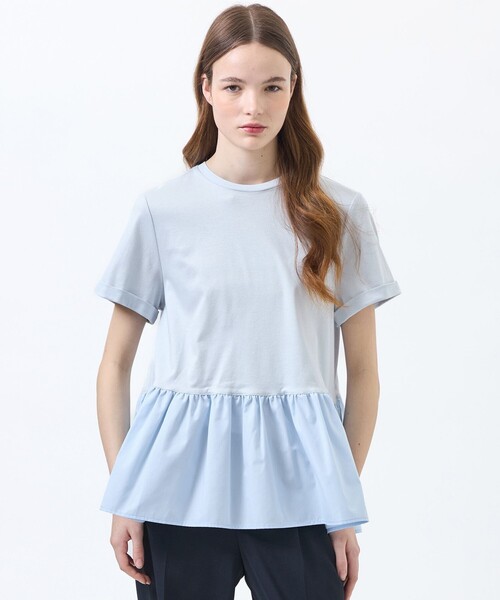 MACKINTOSH PHILOSOPHY(マッキントッシュ フィロソフィー)の「ペプラムコンビカットソー(Tシャツ/カットソー・レディース・ブラック/ブルー/チャコールグレー/オフホワイト・38)」の1枚目の写真