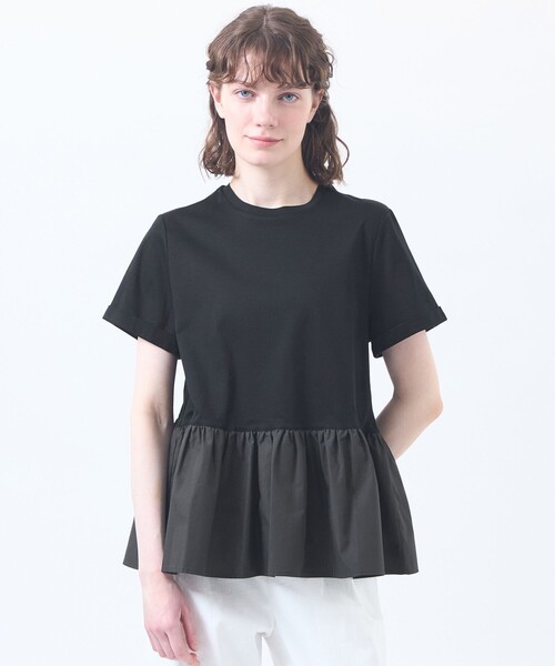 MACKINTOSH PHILOSOPHY(マッキントッシュ フィロソフィー)の「ペプラムコンビカットソー(Tシャツ/カットソー・レディース・ブラック/ブルー/チャコールグレー/オフホワイト・38)」の3枚目の写真