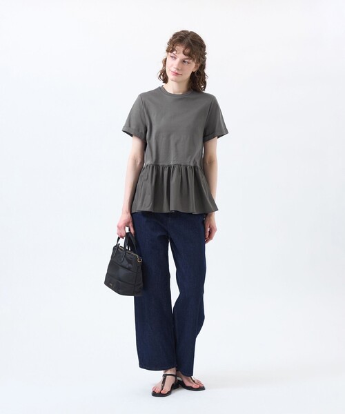 MACKINTOSH PHILOSOPHY(マッキントッシュ フィロソフィー)の「ペプラムコンビカットソー(Tシャツ/カットソー・レディース・ブラック/ブルー/チャコールグレー/オフホワイト・38)」の6枚目の写真