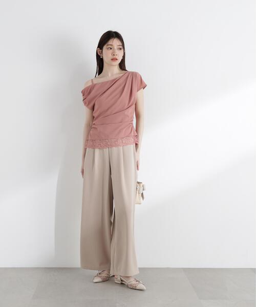 PROPORTION BODY DRESSING(プロポーションボディドレッシング)の「<a>アシメドレープブラウス / 1216119404(シャツ/ブラウス・レディース・ピンク/ホワイト/ダークグレー・MEDIUM/SMALL)」の13枚目の写真