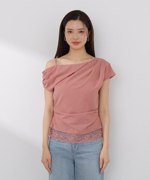 PROPORTION BODY DRESSING(プロポーションボディドレッシング)の「<a>アシメドレープブラウス / 1216119404(シャツ/ブラウス・レディース・ピンク/ホワイト/ダークグレー・MEDIUM/SMALL)」の14枚目の写真