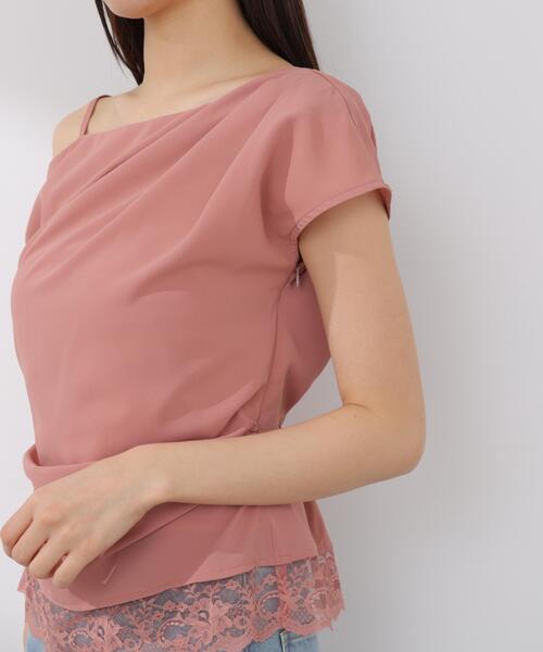 PROPORTION BODY DRESSING(プロポーションボディドレッシング)の「<a>アシメドレープブラウス / 1216119404(シャツ/ブラウス・レディース・ピンク/ホワイト/ダークグレー・MEDIUM/SMALL)」の6枚目の写真