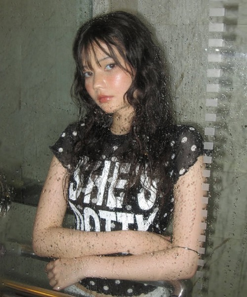 Ritzy(リッツィー)の「Y2K ドットシアーロゴTシャツ(Tシャツ/カットソー・レディース・ブラック/ホワイト・M/L)」の15枚目の写真