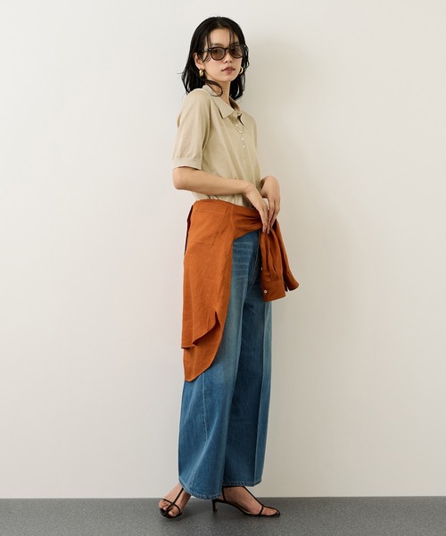 ROPE'(ロペ)の「ウォッシュリネンベーシックシャツ/イージーケア(シャツ/ブラウス・レディース・キャメル/ブルー/ベージュ/カーキ・FREE)」の15枚目の写真