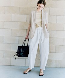 Demi-Luxe BEAMS | コットン ナイロン カーブパンツ(その他パンツ)