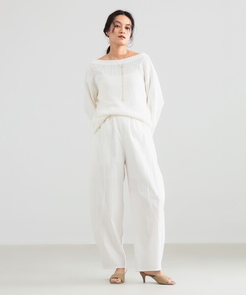 Demi-Luxe BEAMS(デミルクス ビームス)の「コットン ナイロン カーブパンツ(その他パンツ・レディース・ホワイト/ネイビー・36/38)」の3枚目の写真