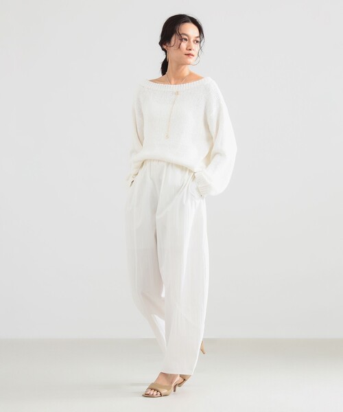 Demi-Luxe BEAMS(デミルクス ビームス)の「コットン ナイロン カーブパンツ(その他パンツ・レディース・ホワイト/ネイビー・36/38)」の4枚目の写真