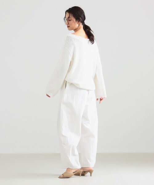 Demi-Luxe BEAMS(デミルクス ビームス)の「コットン ナイロン カーブパンツ(その他パンツ・レディース・ホワイト/ネイビー・36/38)」の5枚目の写真