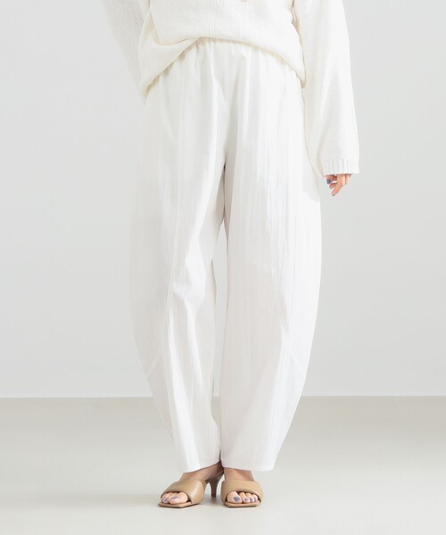 Demi-Luxe BEAMS(デミルクス ビームス)の「コットン ナイロン カーブパンツ(その他パンツ・レディース・ホワイト/ネイビー・36/38)」の6枚目の写真