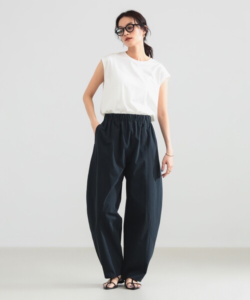 Demi-Luxe BEAMS(デミルクス ビームス)の「コットン ナイロン カーブパンツ(その他パンツ・レディース・ホワイト/ネイビー・36/38)」の9枚目の写真