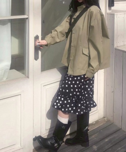 LYEON(リヨン)の「ドットフリルミディスカート(スカート・レディース・ブラック/オフホワイト・FREE)」の19枚目の写真