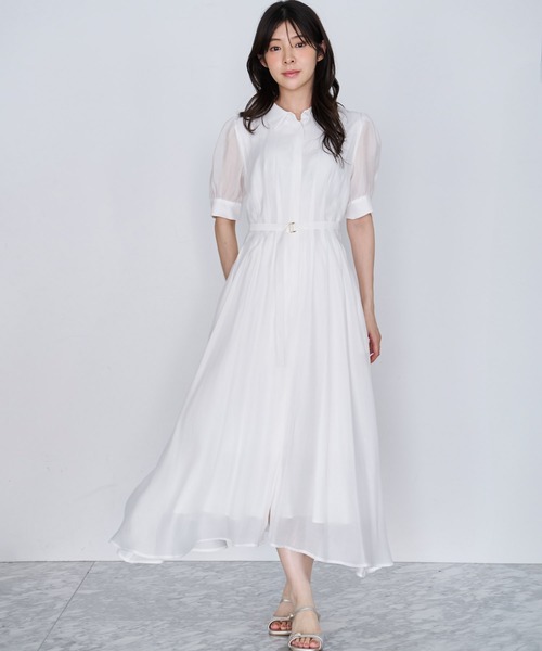 NOELA(ノエラ)の「シアーシャツワンピース(ワンピース・レディース・ライトグリーン/ネイビー/オフホワイト・M/S)」の7枚目の写真