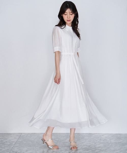NOELA(ノエラ)の「シアーシャツワンピース(ワンピース・レディース・ライトグリーン/ネイビー/オフホワイト・M/S)」の8枚目の写真