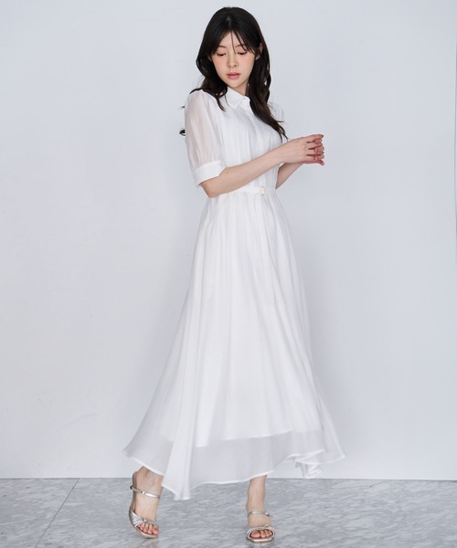 NOELA(ノエラ)の「シアーシャツワンピース(ワンピース・レディース・ライトグリーン/ネイビー/オフホワイト・M/S)」の9枚目の写真