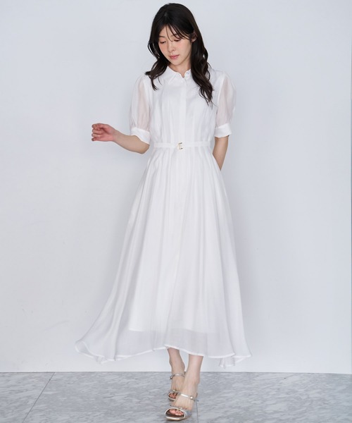 NOELA(ノエラ)の「シアーシャツワンピース(ワンピース・レディース・ライトグリーン/ネイビー/オフホワイト・M/S)」の10枚目の写真
