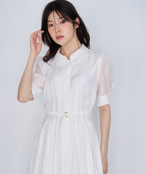 NOELA(ノエラ)の「シアーシャツワンピース(ワンピース・レディース・ライトグリーン/ネイビー/オフホワイト・M/S)」の13枚目の写真