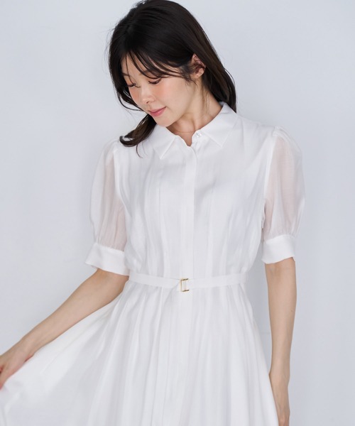 NOELA(ノエラ)の「シアーシャツワンピース(ワンピース・レディース・ライトグリーン/ネイビー/オフホワイト・M/S)」の14枚目の写真