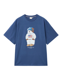 ハンサムダンボールキャップルックTシャツ_ヴィンテージブルー