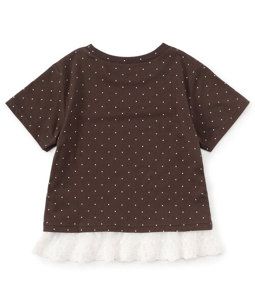algy(アルジー)の「【puchily プチプラライン】レースドッキングドット半袖Tシャツ(Tシャツ/カットソー・キッズ・オフホワイト/ブラック/ブラウン・160/150/140/130/120)」の22枚目の写真