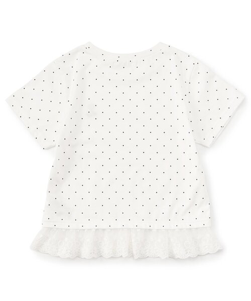 algy(アルジー)の「【puchily プチプラライン】レースドッキングドット半袖Tシャツ(Tシャツ/カットソー・キッズ・オフホワイト/ブラック/ブラウン・160/150/140/130/120)」の13枚目の写真
