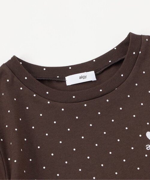 algy(アルジー)の「【puchily プチプラライン】レースドッキングドット半袖Tシャツ(Tシャツ/カットソー・キッズ・オフホワイト/ブラック/ブラウン・160/150/140/130/120)」の7枚目の写真