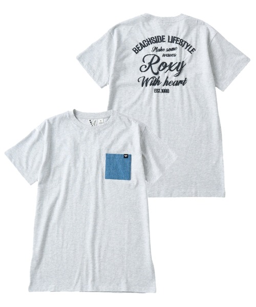 ROXY(ロキシー)の「ROXY キッズ MINI ROXY WITH HEART デニムポケットTシャツワンピース 【2026年夏モデル】(ワンピース・キッズ・グレー/ナチュラル/ブラック・140/130/150)」の3枚目の写真