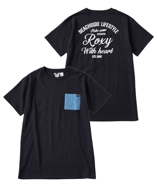ROXY(ロキシー)の「ROXY キッズ MINI ROXY WITH HEART デニムポケットTシャツワンピース 【2026年夏モデル】(ワンピース・キッズ・グレー/ナチュラル/ブラック・140/130/150)」の2枚目の写真