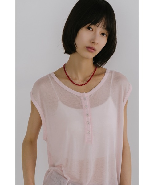 duei(デュイ)の「シアーヘンリールーズタンクトップ(Tシャツ/カットソー・レディース・ピンク/ブラック/ライトグレー・FREE)」の10枚目の写真