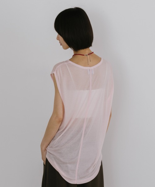 duei(デュイ)の「シアーヘンリールーズタンクトップ(Tシャツ/カットソー・レディース・ピンク/ブラック/ライトグレー・FREE)」の8枚目の写真
