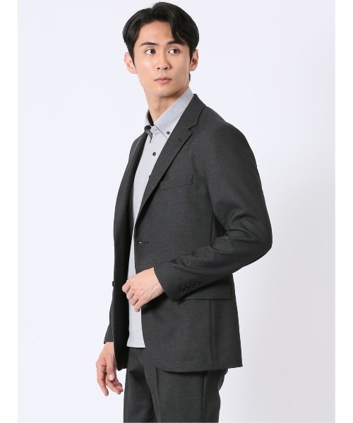 m.f.editorial(エムエフエディトリアル)の「【ストレッチ 吸水速乾 防シワ ウォッシャブル】m.f.エディトリアル メンズ アバントドライ スリム 2ボタン ジャケット デニム調(セットアップ可能)(スーツジャケット・メンズ・ブラック/ネイビー・LARGE/MEDIUM/S/X-LARGE)」の6枚目の写真