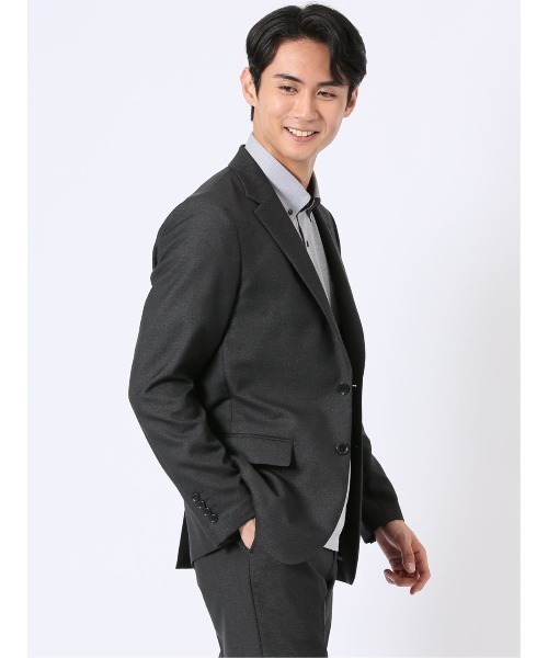 m.f.editorial(エムエフエディトリアル)の「【ストレッチ 吸水速乾 防シワ ウォッシャブル】m.f.エディトリアル メンズ アバントドライ スリム 2ボタン ジャケット デニム調(セットアップ可能)(スーツジャケット・メンズ・ブラック/ネイビー・LARGE/MEDIUM/S/X-LARGE)」の8枚目の写真