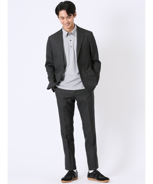 m.f.editorial(エムエフエディトリアル)の「【ストレッチ 吸水速乾 防シワ ウォッシャブル】m.f.エディトリアル メンズ アバントドライ スリム 2ボタン ジャケット デニム調(セットアップ可能)(スーツジャケット・メンズ・ブラック/ネイビー・LARGE/MEDIUM/S/X-LARGE)」の9枚目の写真