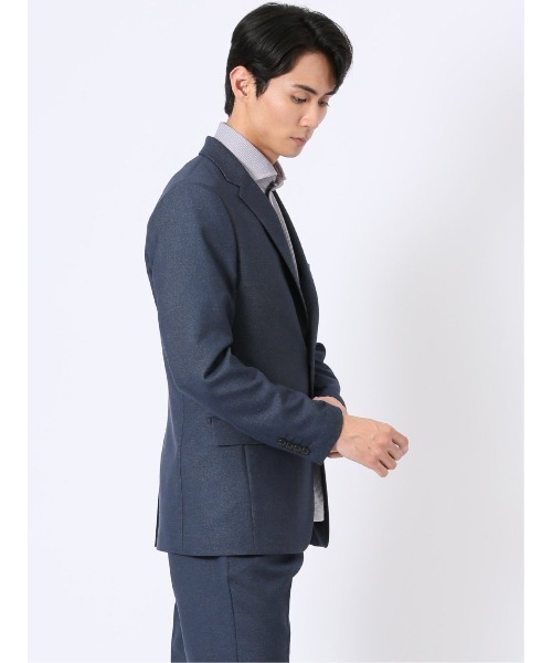 m.f.editorial(エムエフエディトリアル)の「【ストレッチ 吸水速乾 防シワ ウォッシャブル】m.f.エディトリアル メンズ アバントドライ スリム 2ボタン ジャケット デニム調(セットアップ可能)(スーツジャケット・メンズ・ブラック/ネイビー・LARGE/MEDIUM/S/X-LARGE)」の18枚目の写真