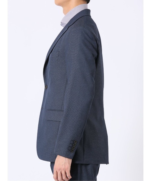 m.f.editorial(エムエフエディトリアル)の「【ストレッチ 吸水速乾 防シワ ウォッシャブル】m.f.エディトリアル メンズ アバントドライ スリム 2ボタン ジャケット デニム調(セットアップ可能)(スーツジャケット・メンズ・ブラック/ネイビー・LARGE/MEDIUM/S/X-LARGE)」の21枚目の写真
