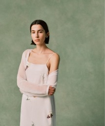 emmi（エミ）の「リネン混Vネックシアーボーダーニットカーディガン（カーディガン/ボレロ）」