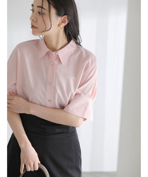 La TOTALITE(ラトータリテ)の「【洗える】ドルマンハーフスリーブシャツ(シャツ/ブラウス・レディース・バーガンディー/グリーン/ホワイト・FREE)」の20枚目の写真