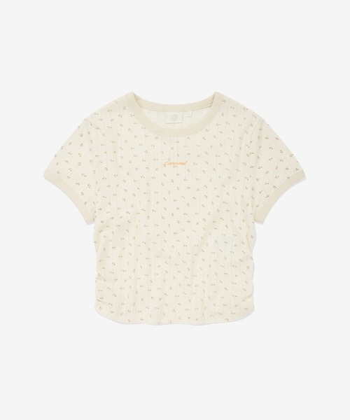 COVERNAT(カバーナット)の「WOMEN CROPPED EYELET T-SHIRT(Tシャツ/カットソー・レディース・杢グレー/クリーム・MEDIUM/SMALL)」の17枚目の写真
