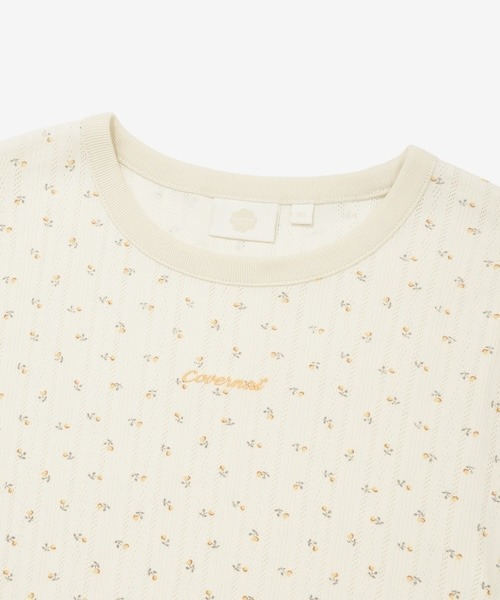 COVERNAT(カバーナット)の「WOMEN CROPPED EYELET T-SHIRT(Tシャツ/カットソー・レディース・杢グレー/クリーム・MEDIUM/SMALL)」の19枚目の写真