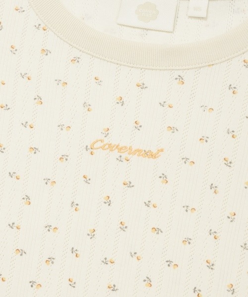 COVERNAT(カバーナット)の「WOMEN CROPPED EYELET T-SHIRT(Tシャツ/カットソー・レディース・杢グレー/クリーム・MEDIUM/SMALL)」の20枚目の写真