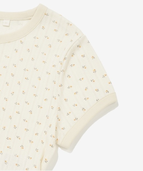 COVERNAT(カバーナット)の「WOMEN CROPPED EYELET T-SHIRT(Tシャツ/カットソー・レディース・杢グレー/クリーム・MEDIUM/SMALL)」の21枚目の写真