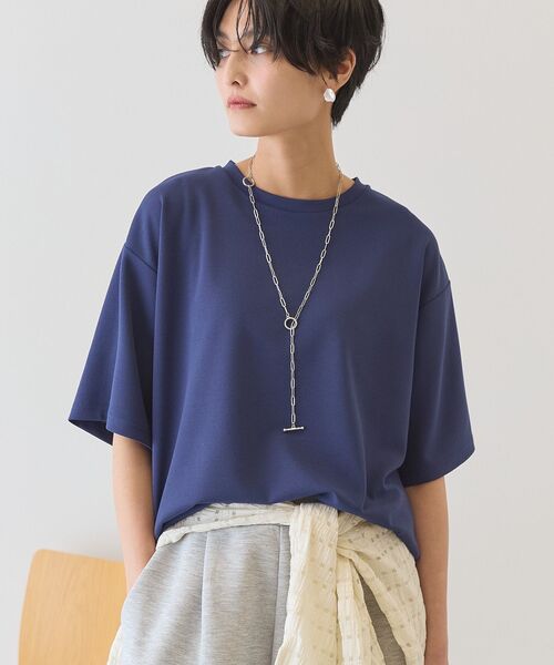 AMERICAN HOLIC（アメリカンホリック）の「【接触冷感】ジョーゼットプルオーバー【WEB限定カラー有り】（Tシャツ/カットソー・レディース・ライトベージュ/ブラック/オフホワイト/チャコールグレー/グレイッシュベージュ/ミント/ネイビー・L/M）」の8枚目の写真