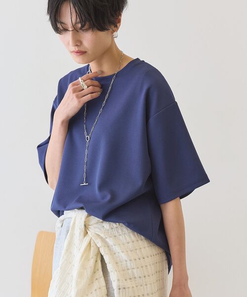 AMERICAN HOLIC（アメリカンホリック）の「【接触冷感】ジョーゼットプルオーバー【WEB限定カラー有り】（Tシャツ/カットソー・レディース・ライトベージュ/ブラック/オフホワイト/チャコールグレー/グレイッシュベージュ/ミント/ネイビー・L/M）」の9枚目の写真
