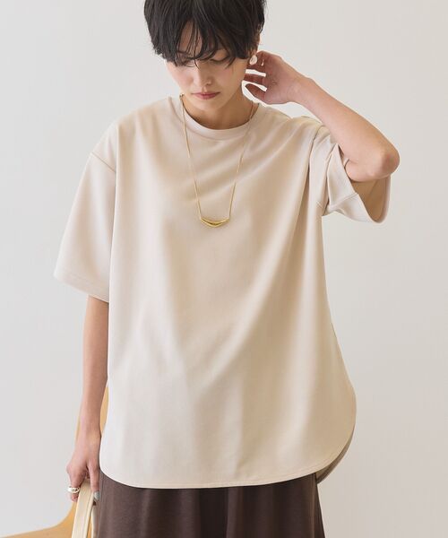 AMERICAN HOLIC（アメリカンホリック）の「【接触冷感】ジョーゼットプルオーバー【WEB限定カラー有り】（Tシャツ/カットソー・レディース・ライトベージュ/ブラック/オフホワイト/チャコールグレー/グレイッシュベージュ/ミント/ネイビー・L/M）」の15枚目の写真
