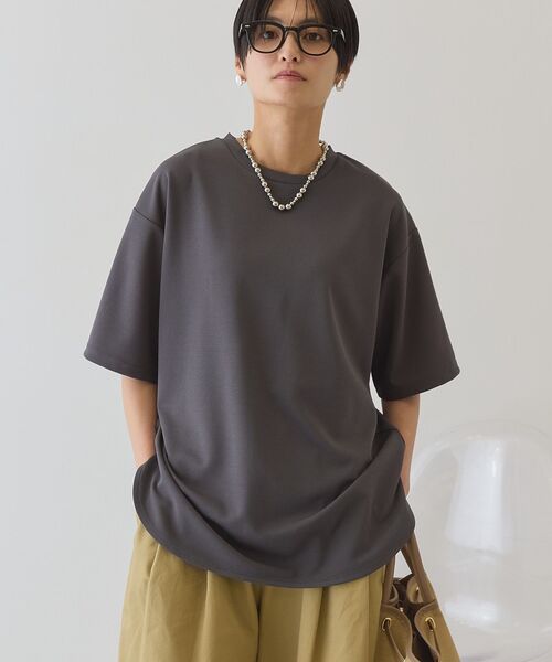 AMERICAN HOLIC（アメリカンホリック）の「【接触冷感】ジョーゼットプルオーバー【WEB限定カラー有り】（Tシャツ/カットソー・レディース・ライトベージュ/ブラック/オフホワイト/チャコールグレー/グレイッシュベージュ/ミント/ネイビー・L/M）」の21枚目の写真