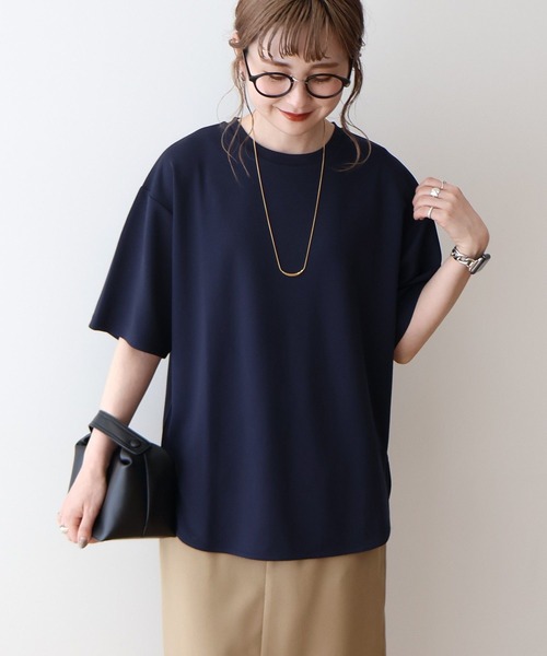AMERICAN HOLIC（アメリカンホリック）の「【接触冷感】ジョーゼットプルオーバー【WEB限定カラー有り】（Tシャツ/カットソー・レディース・ライトベージュ/ブラック/オフホワイト/チャコールグレー/グレイッシュベージュ/ミント/ネイビー・L/M）」の7枚目の写真